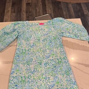 Lilly Pulitzer Blue and Green Patterned Dress